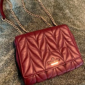 Kate Spade Factory Burgundy Tulip Stitch Crossbody